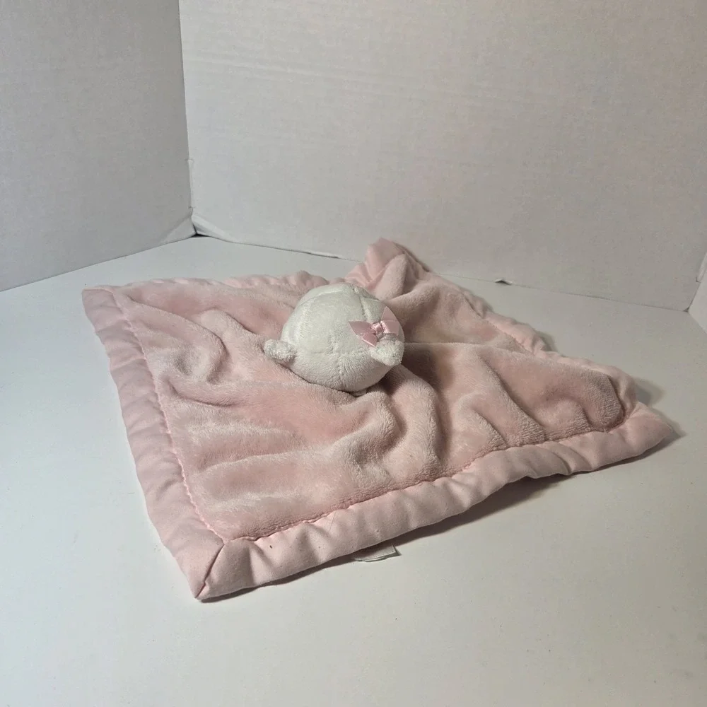 Carter's Baby Lovey Pink White Cat Security Blanket Lovey